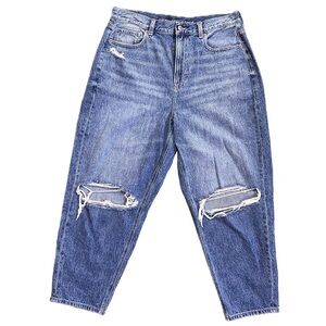 RIPPED KNEE HIGH WAISTED JEANS